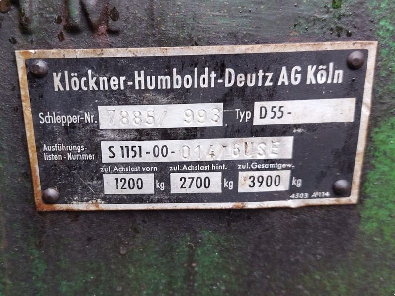 Traktor a típus Deutz-Fahr D55 Hinterradtraktor, Gebrauchtmaschine ekkor: St. Marienkirchen (Kép 12)