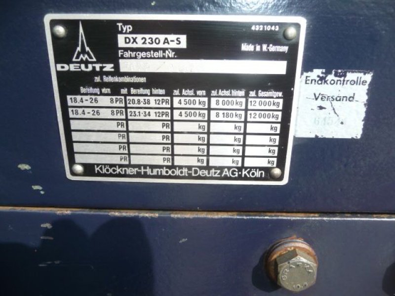 Traktor типа Deutz-Fahr dx 230, Gebrauchtmaschine в Oirschot (Фотография 9)
