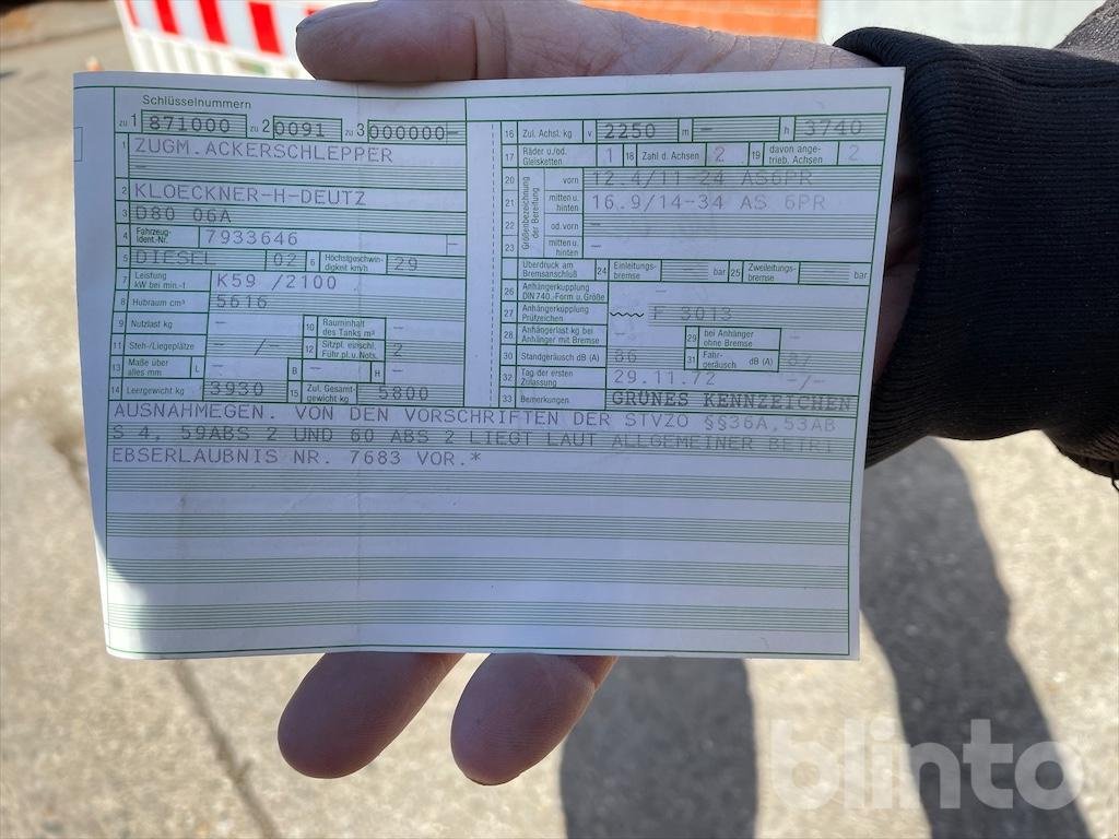 Traktor des Typs Deutz D 8006 A-S, Gebrauchtmaschine in Düsseldorf (Bild 6)