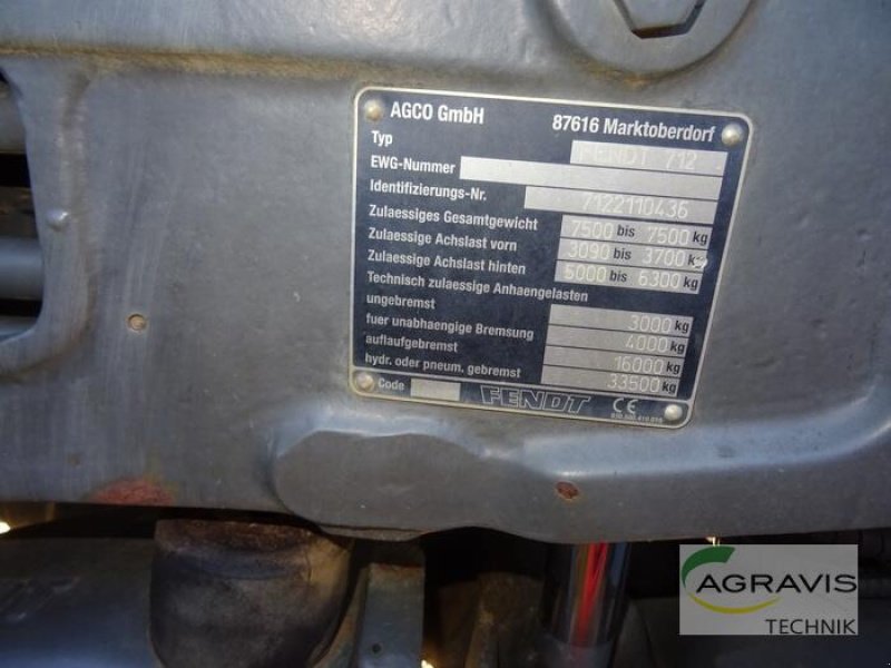 Traktor типа Fendt 712 VARIO, Gebrauchtmaschine в Uelzen (Фотография 10)