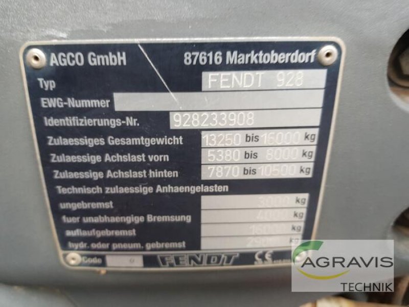 Traktor типа Fendt 930 VARIO, Gebrauchtmaschine в Nartum (Фотография 8)