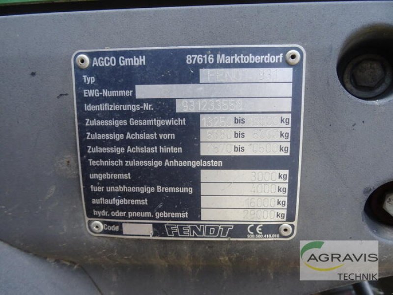 Traktor typu Fendt 933 VARIO, Gebrauchtmaschine v Uelzen (Obrázek 14)