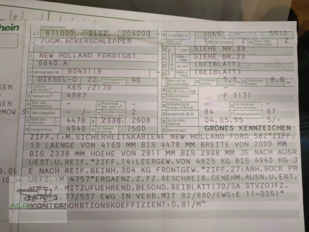 Traktor Türe ait Ford 6640, Gebrauchtmaschine içinde Liebenwalde (resim 2)