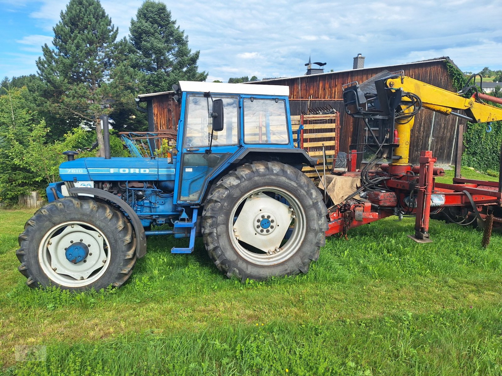 Traktor tipa Ford 7610 A  komplett mit Holzrückewagen, Ladekran und Holzzange. (Verkauf nur an Gewerbe/ Handel oder Export)!, Gebrauchtmaschine u Tschirn (Slika 10)