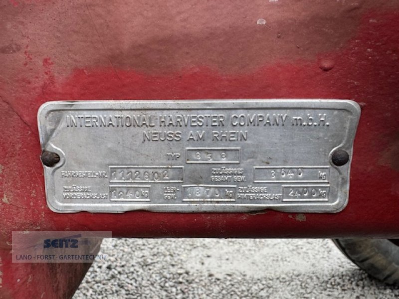 Traktor типа IHC 353, Gebrauchtmaschine в Lindenfels-Glattbach (Фотография 18)