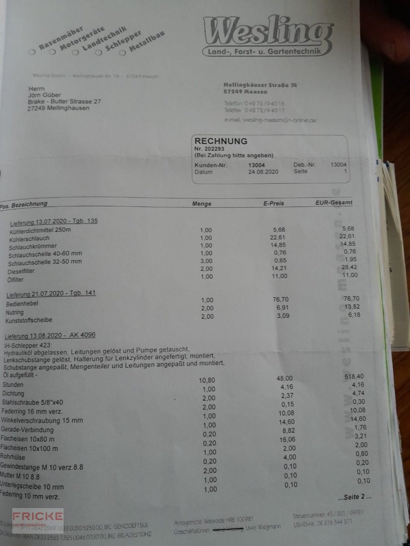 Traktor of the type IHC 423, Gebrauchtmaschine in Bockel - Gyhum (Picture 21)