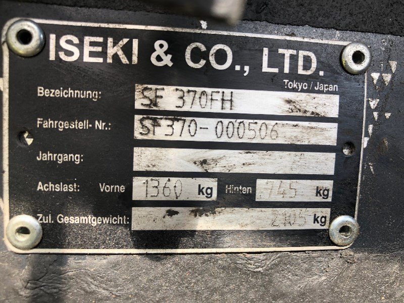 Traktor des Typs Iseki SF 370 Kommunalfahrzeug, Gebrauchtmaschine in Chur (Bild 10)