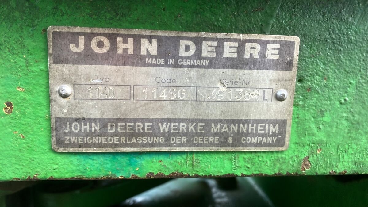 Traktor типа John Deere 1140 A, Gebrauchtmaschine в Zwettl (Фотография 20)