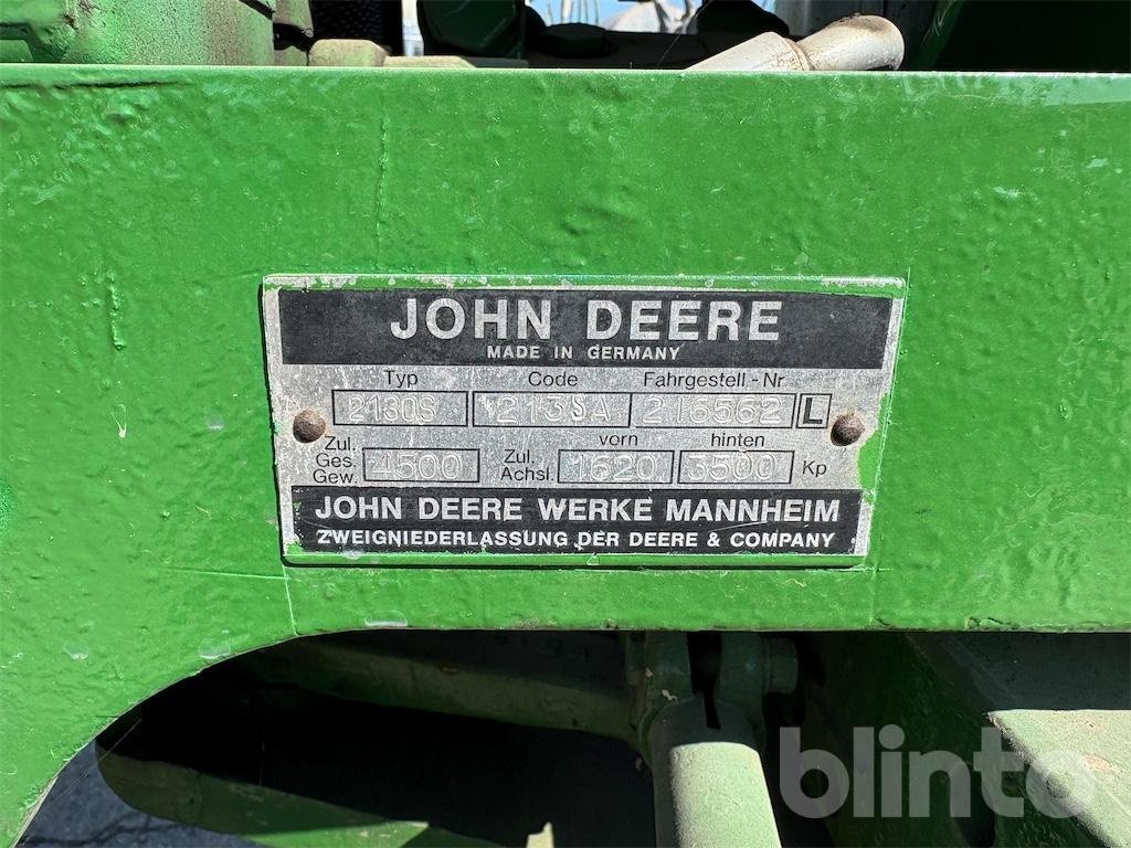 Traktor типа John Deere 2130S, Gebrauchtmaschine в Düsseldorf (Фотография 6)
