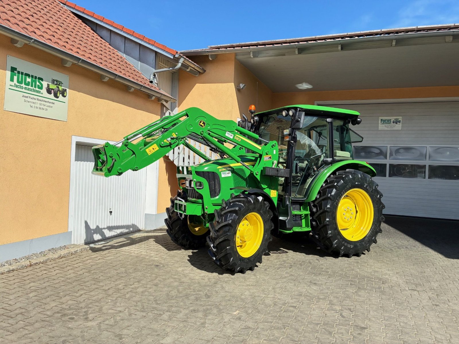 Traktor tipa John Deere 5080R PowrQuad Plus mit Industriefrontlader, Gebrauchtmaschine u Laaber (Slika 2)