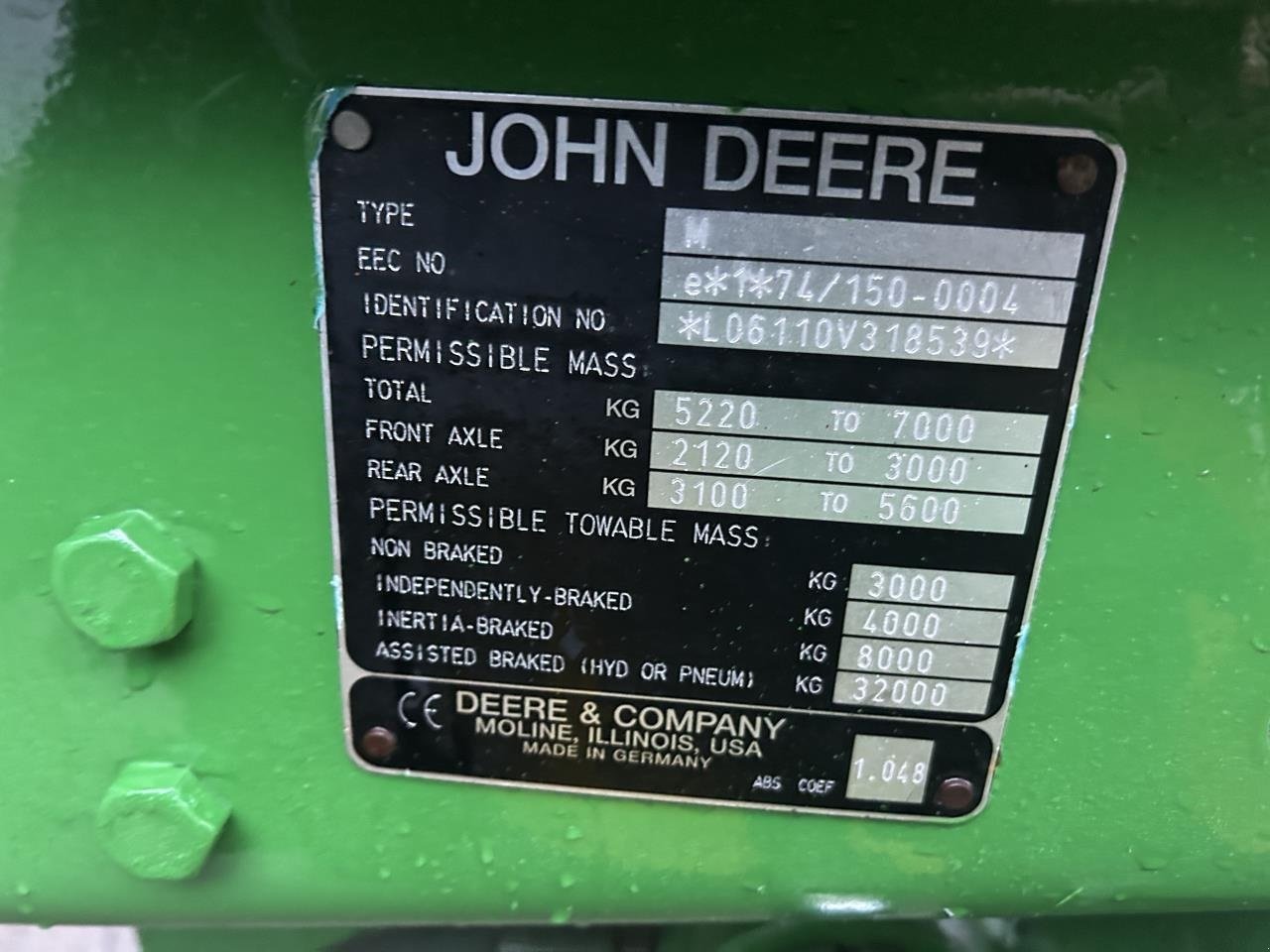 Traktor typu John Deere 6110, Gebrauchtmaschine w Trige (Zdjęcie 8)