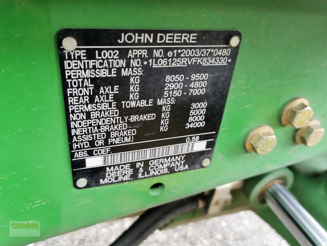 Traktor des Typs John Deere 6125R, AutoQuad EcoShift,, Gebrauchtmaschine in Wettringen (Bild 29)