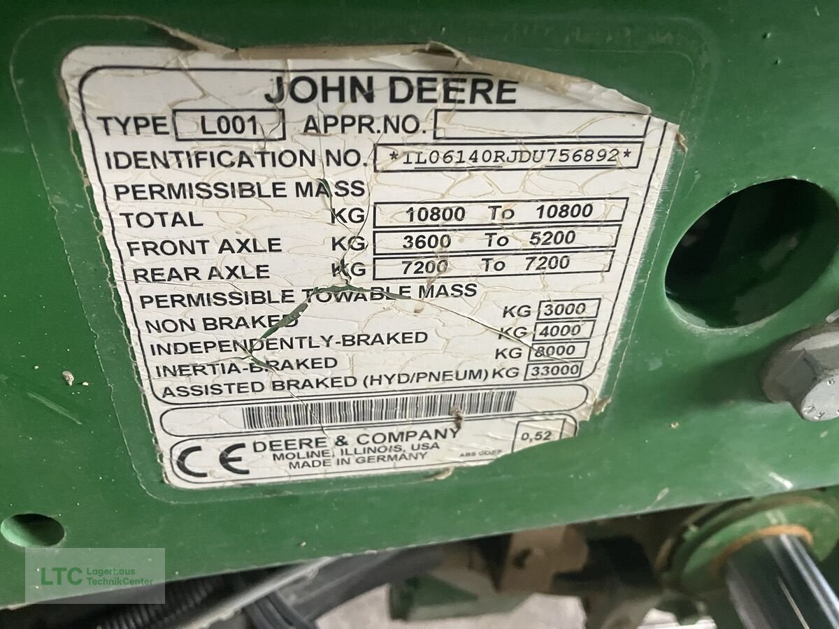 Traktor типа John Deere 6140R, Gebrauchtmaschine в Herzogenburg (Фотография 19)