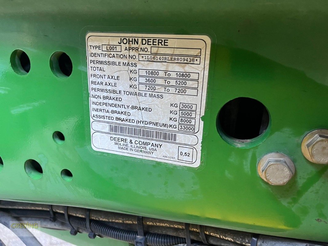 Traktor типа John Deere 6140R, Gebrauchtmaschine в Ahaus (Фотография 15)