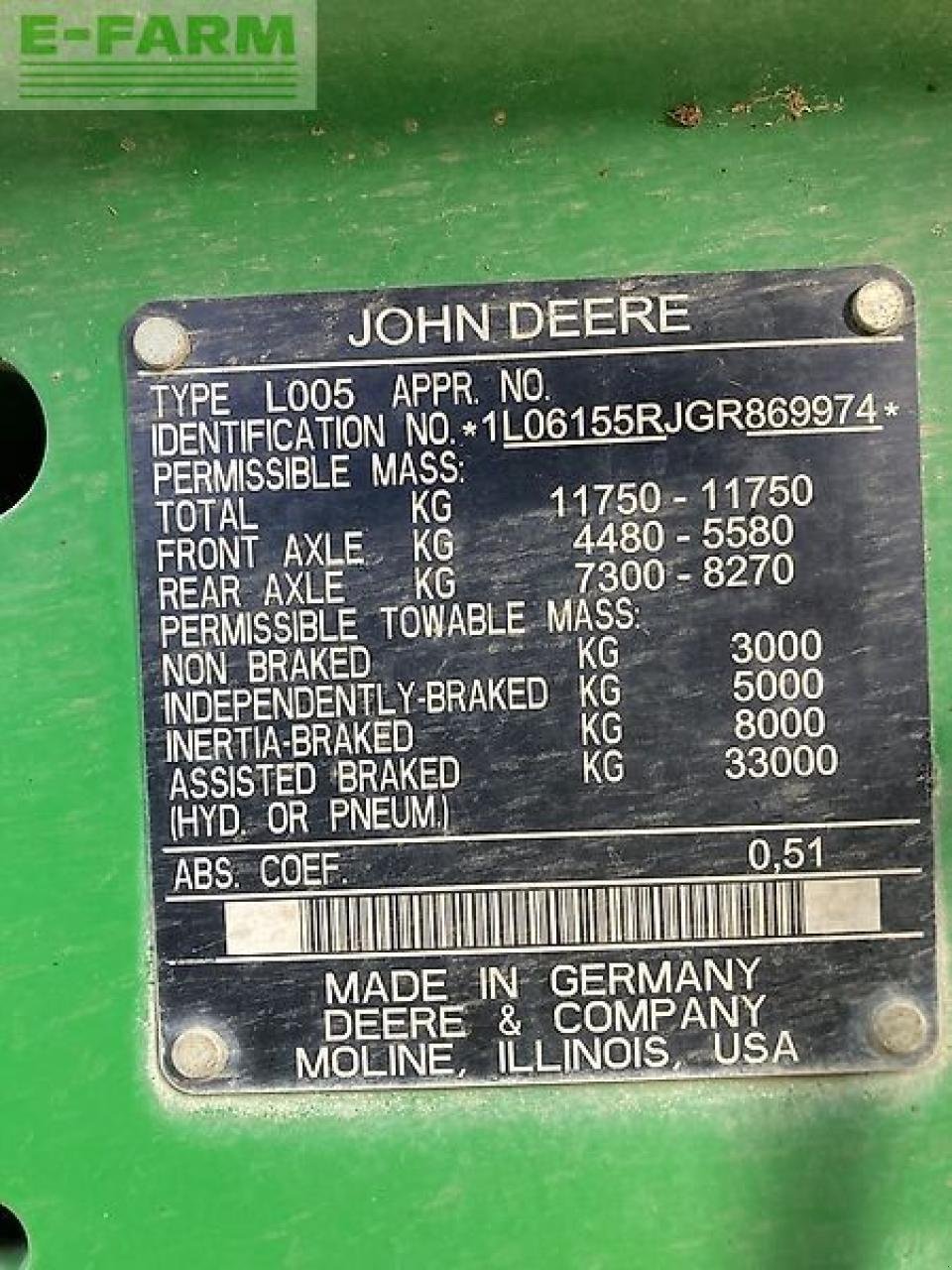 Traktor типа John Deere 6155r #59803, Gebrauchtmaschine в STEENBERGEN (Фотография 29)