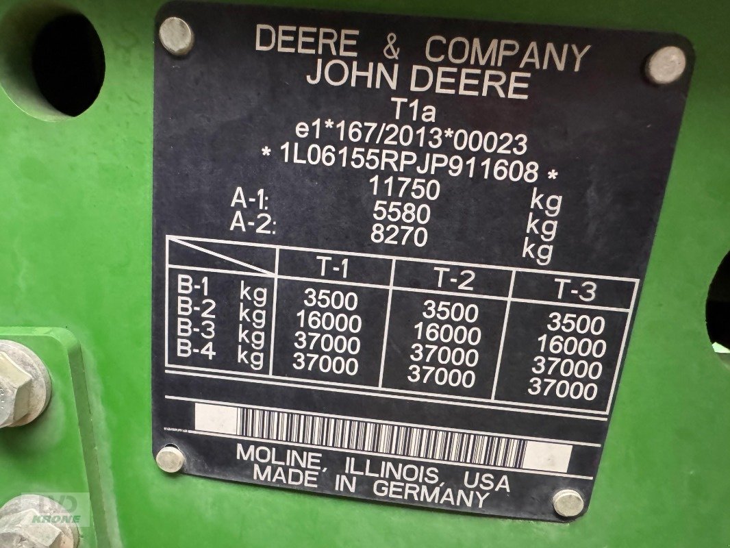 Traktor типа John Deere 6155R, Gebrauchtmaschine в Barsinghausen OT Groß Munzel (Фотография 11)
