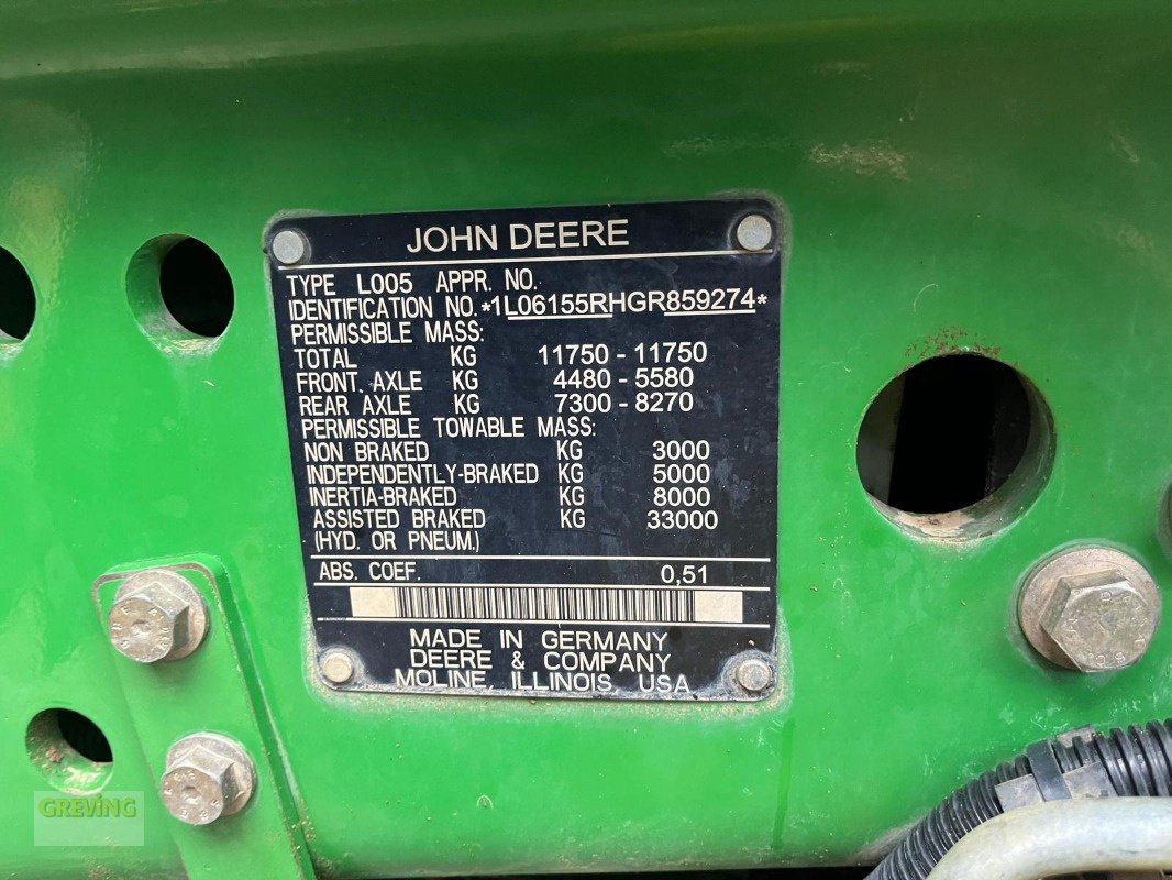 Traktor des Typs John Deere 6155R, Gebrauchtmaschine in Ort - Kunde (Bild 15)
