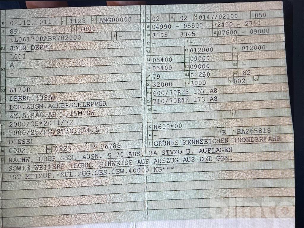 Traktor van het type John Deere 6170R, Gebrauchtmaschine in Düsseldorf (Foto 5)