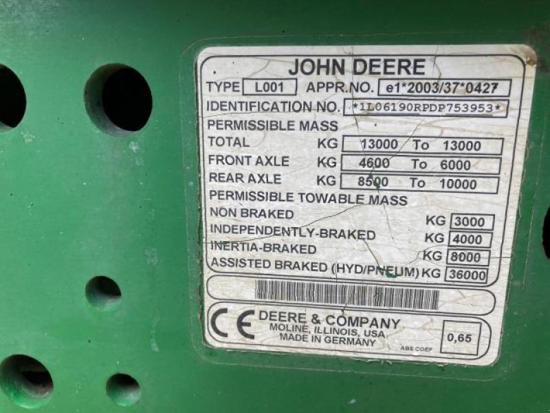 Traktor типа John Deere 6190R, Gebrauchtmaschine в Bramming (Фотография 13)