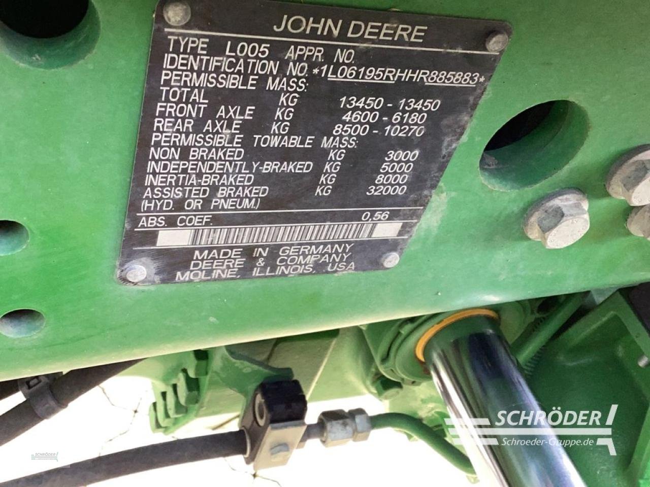 Traktor des Typs John Deere 6195R, Gebrauchtmaschine in Hemmoor (Bild 5)