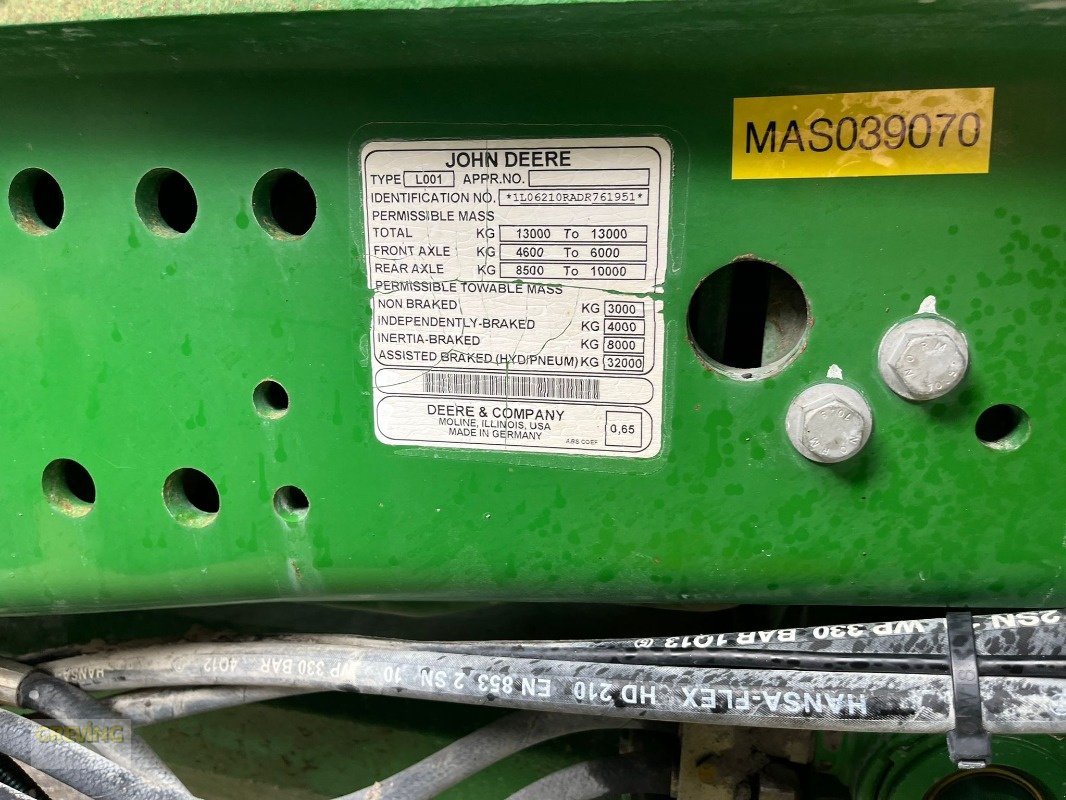 Traktor типа John Deere 6210R, Gebrauchtmaschine в Ahaus (Фотография 15)