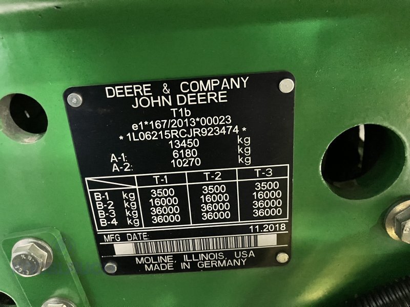 Traktor типа John Deere 6215R, Gebrauchtmaschine в Ravensburg (Фотография 14)