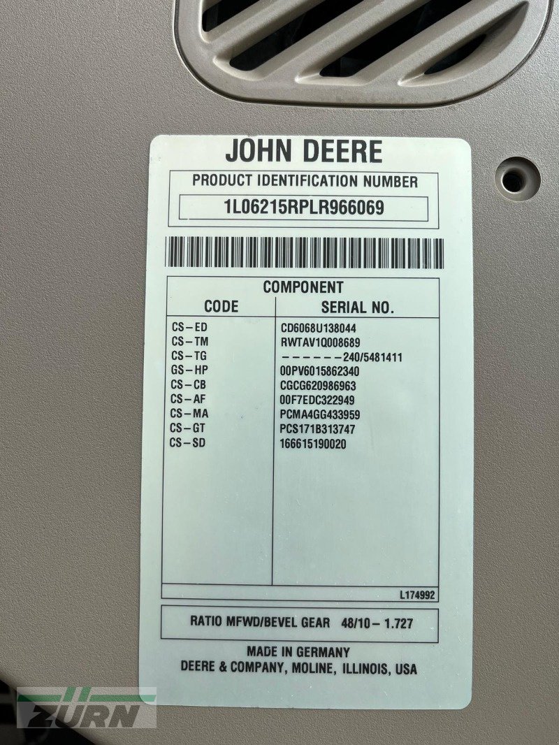 Traktor typu John Deere 6215R, Gebrauchtmaschine v Holzgünz - Schwaighausen (Obrázek 29)