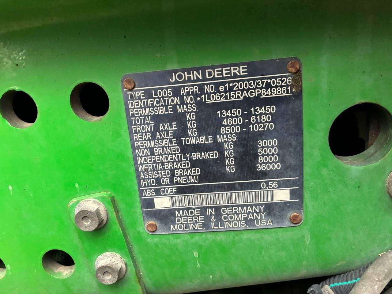Traktor типа John Deere 6215R, Gebrauchtmaschine в Videbæk (Фотография 5)