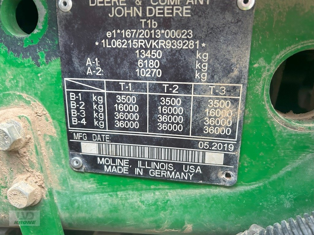 Traktor типа John Deere 6215R, Gebrauchtmaschine в Petershagen OT Raderhorst (Фотография 12)