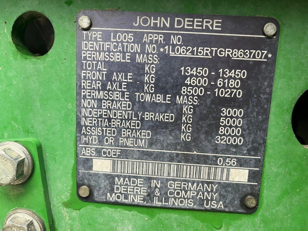 Traktor del tipo John Deere 6215R, Gebrauchtmaschine en Sittensen (Imagen 10)