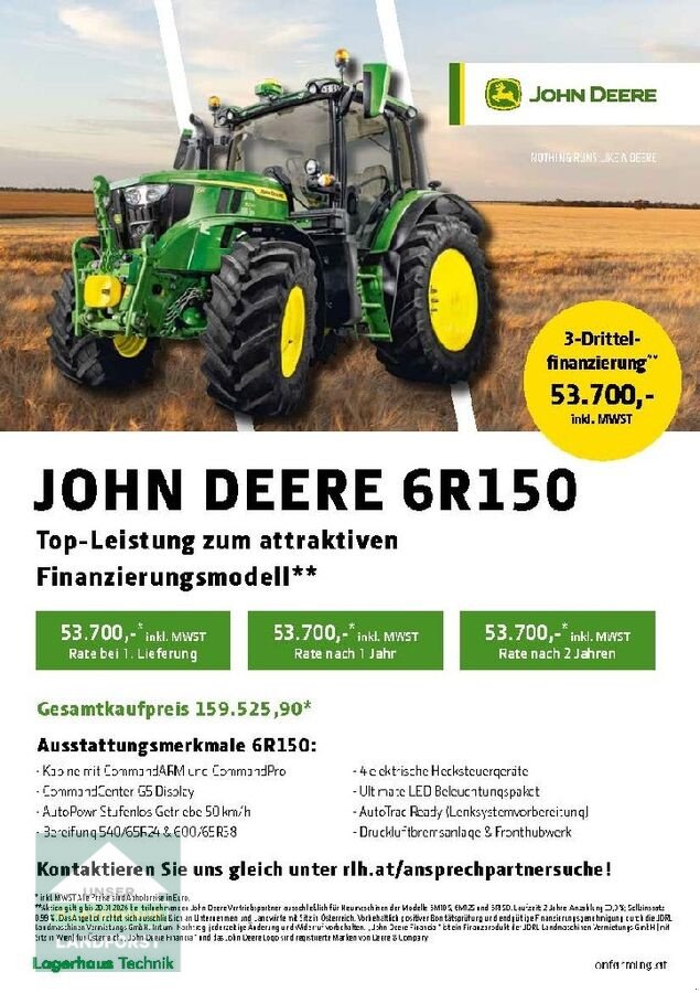 Traktor Türe ait John Deere 6R 150, Neumaschine içinde Kobenz bei Knittelfeld (resim 2)