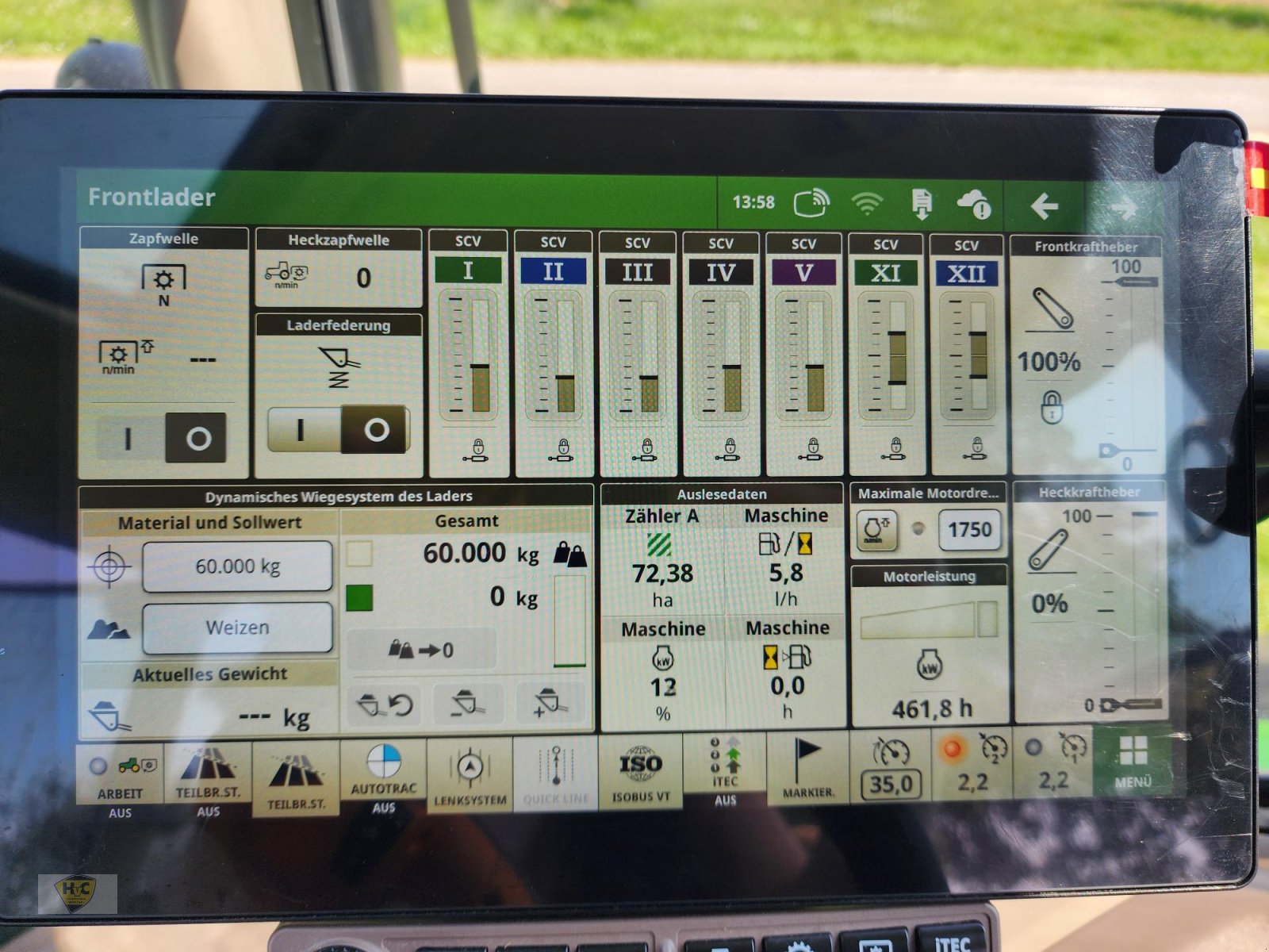 Traktor des Typs John Deere 6R 185 Autotrac Frontlader Wiegeeinrichtung, Gebrauchtmaschine in Willanzheim (Bild 14)
