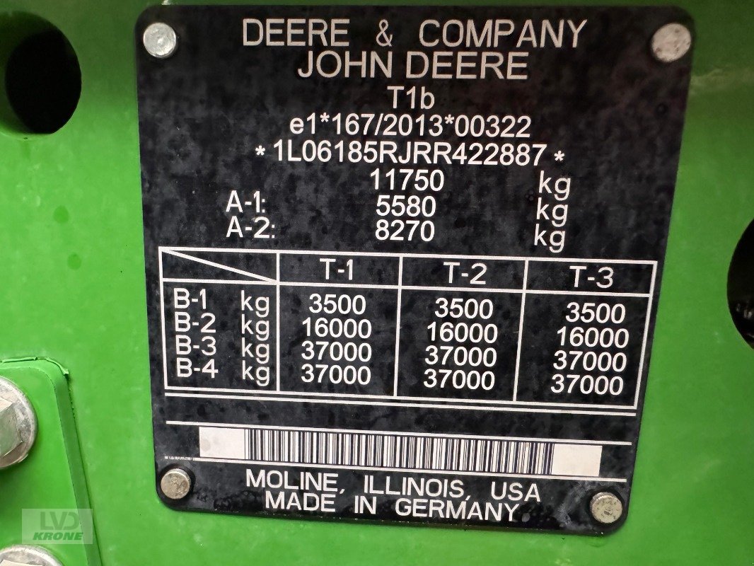 Traktor typu John Deere 6R 185, Gebrauchtmaschine v Barsinghausen OT Groß Munzel (Obrázek 11)