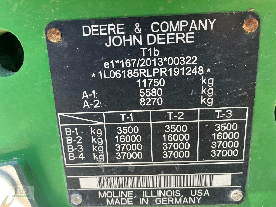 Traktor typu John Deere 6R 185, Gebrauchtmaschine w Alt-Mölln (Zdjęcie 11)