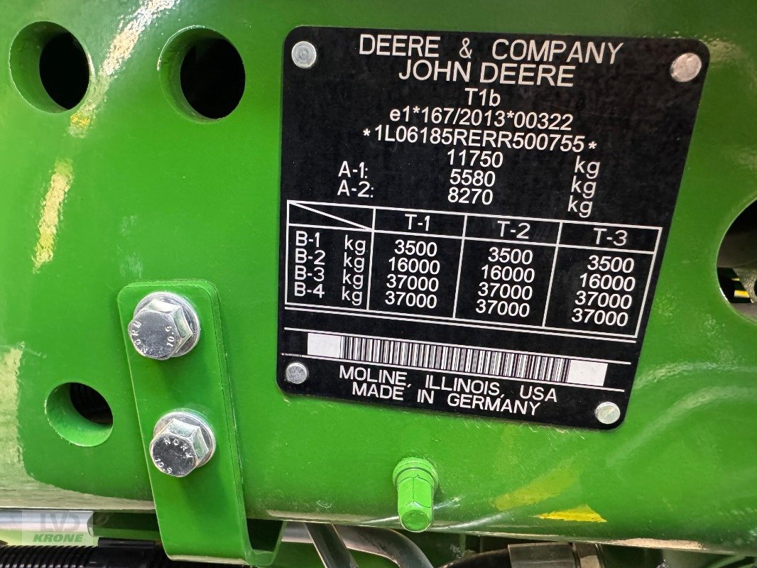 Traktor Türe ait John Deere 6R 185, Gebrauchtmaschine içinde Barsinghausen OT Groß Munzel (resim 15)