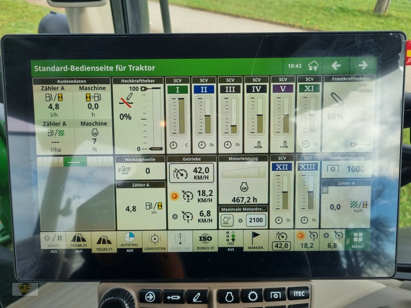 Traktor van het type John Deere 6R 250 Pro Autotrac Frontlader b45, Gebrauchtmaschine in Willanzheim (Foto 14)