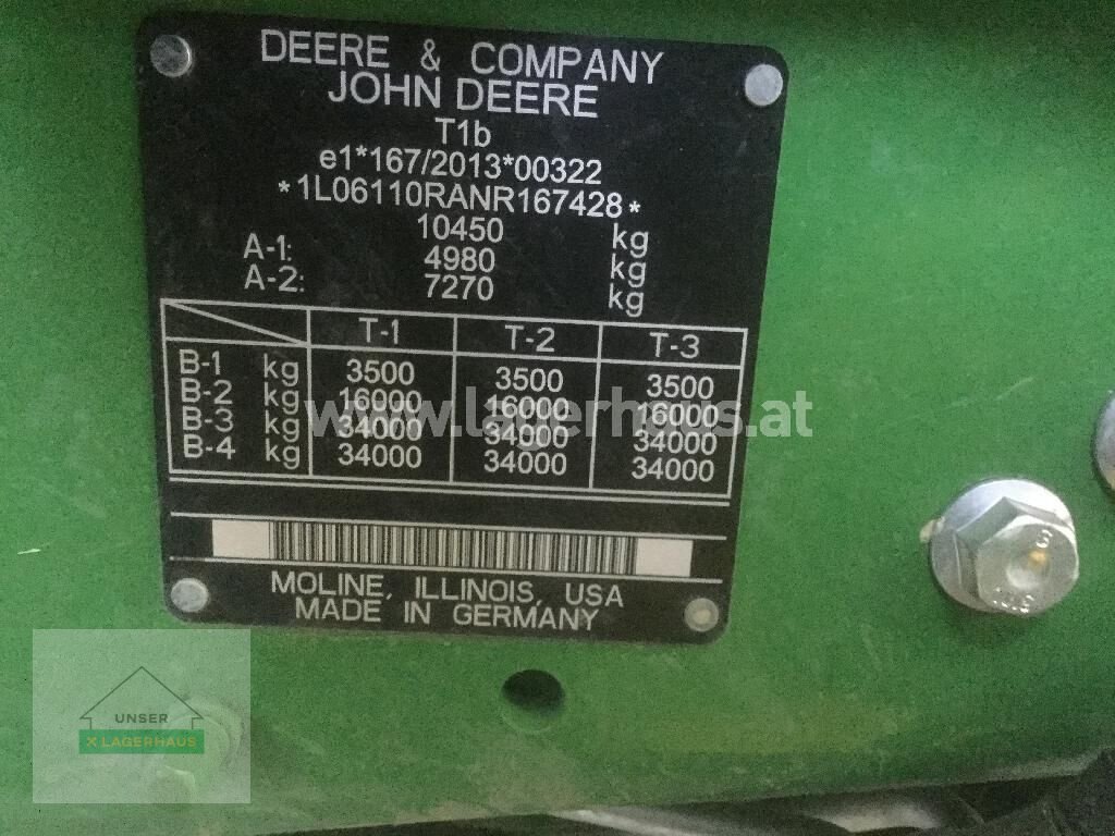 Traktor typu John Deere 6R110, Gebrauchtmaschine w Engerwitzdorf (Zdjęcie 14)