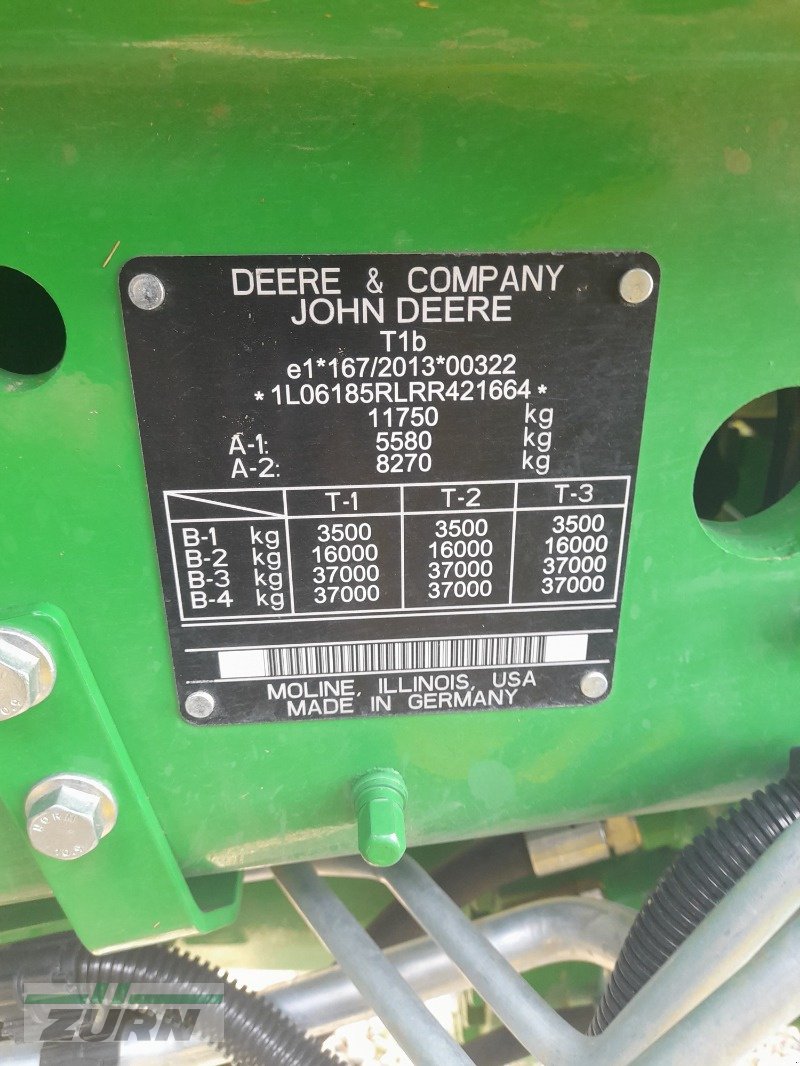 Traktor van het type John Deere 6R185/ 6R 185, Gebrauchtmaschine in Rot am See (Foto 9)