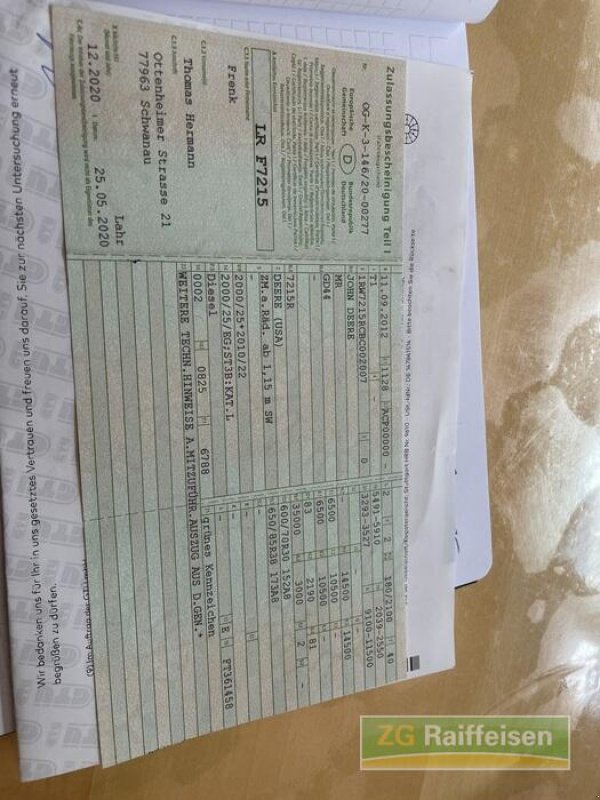 Traktor tip John Deere 7215 R, Gebrauchtmaschine in Bühl (Poză 18)