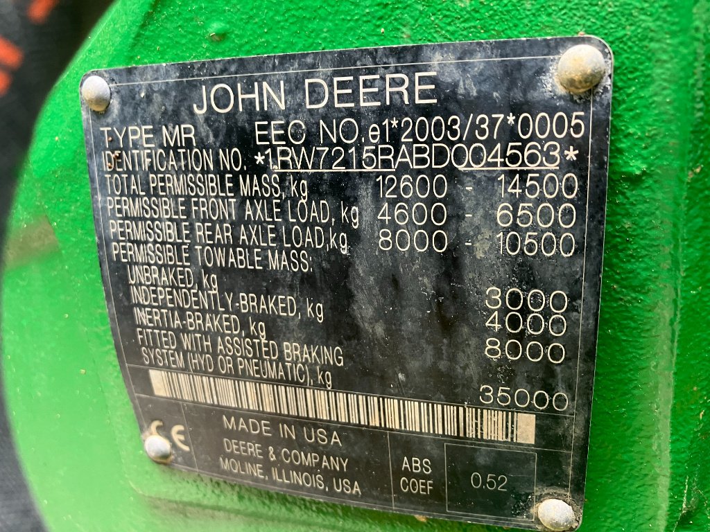 Traktor tipa John Deere 7215R, Gebrauchtmaschine u VIRECOURT (Slika 11)
