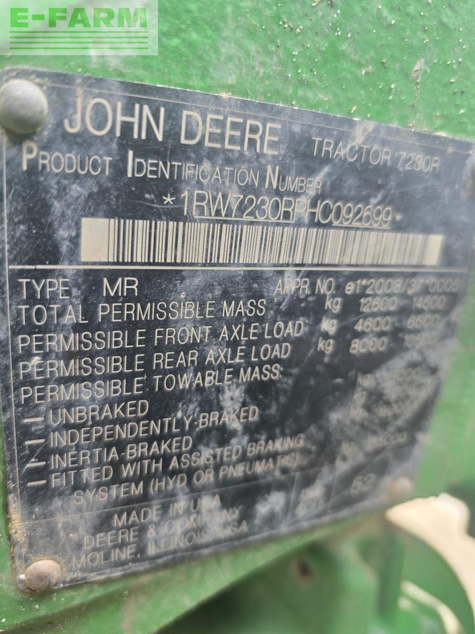 Traktor za tip John Deere 7230R, Gebrauchtmaschine u Hamburg (Slika 18)