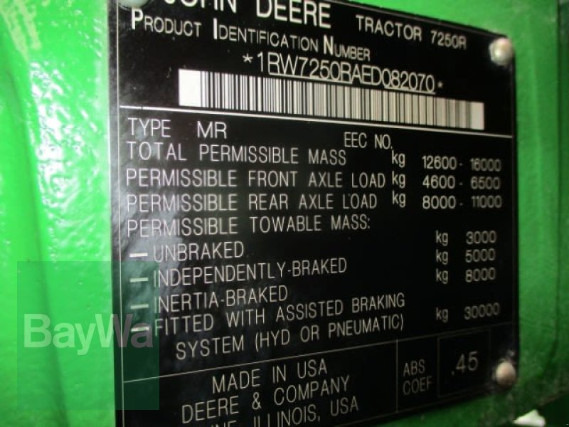 Traktor van het type John Deere 7250 R AUTOPOWER   #877, Gebrauchtmaschine in Schönau b.Tuntenhausen (Foto 14)