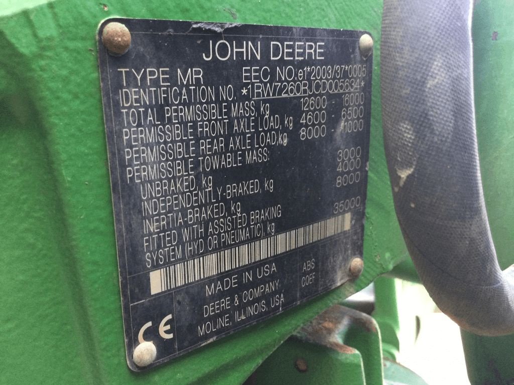 Traktor typu John Deere 7260 R, Gebrauchtmaschine v azerailles (Obrázek 11)