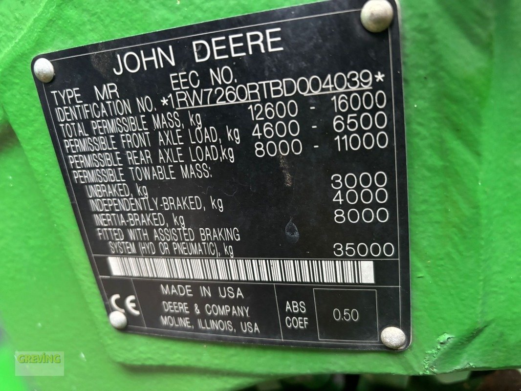 Traktor van het type John Deere 7260R AutoPowr, Gebrauchtmaschine in Ahaus (Foto 15)
