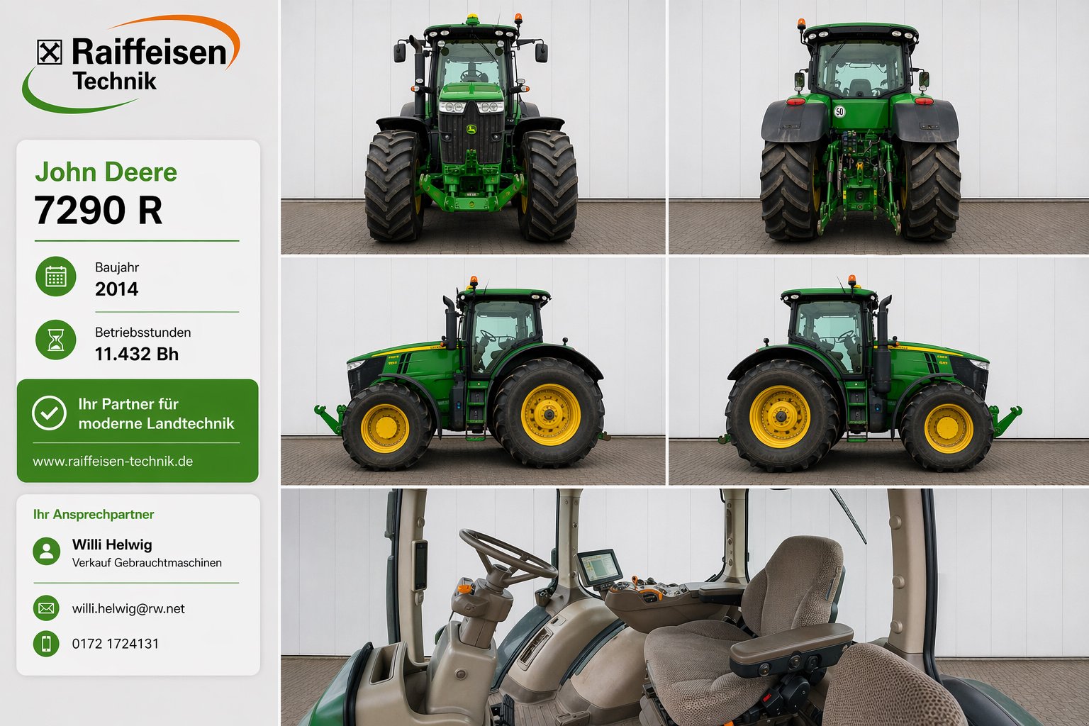 Traktor des Typs John Deere 7290 R, Gebrauchtmaschine in Teschenhagen/Sehlen (Bild 2)