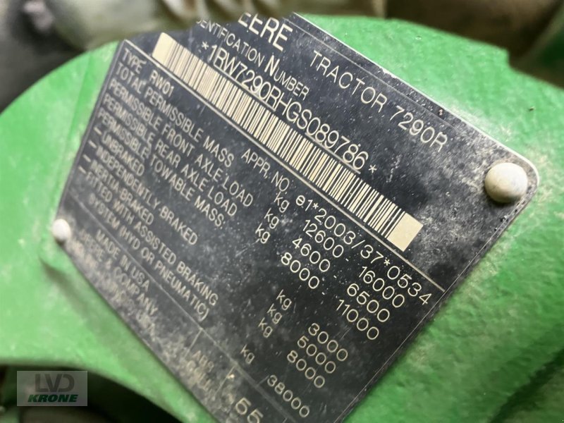 Traktor Türe ait John Deere 7290R, Gebrauchtmaschine içinde Spelle (resim 13)