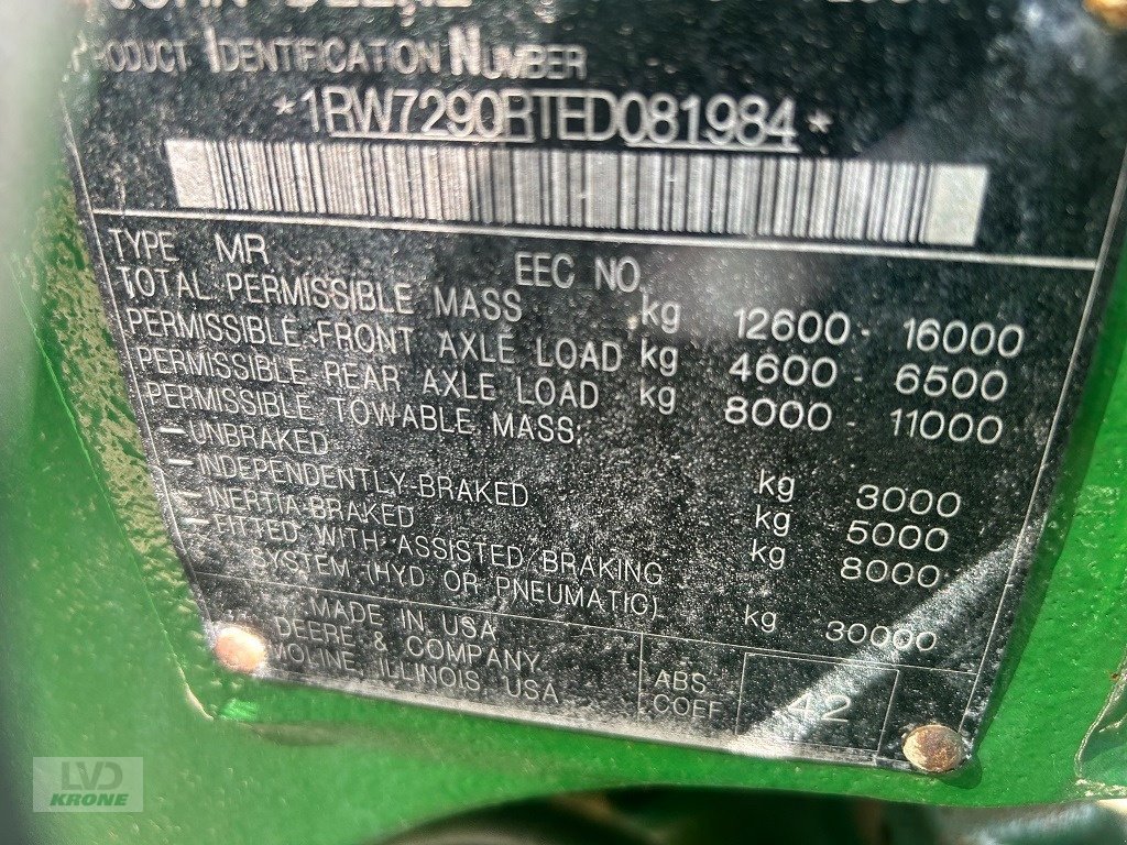 Traktor of the type John Deere 7290R, Gebrauchtmaschine in Barsinghausen OT Groß Munzel (Picture 12)