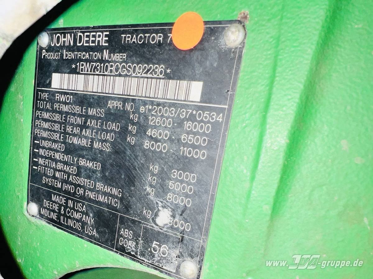 Traktor del tipo John Deere 7310R E23 PowerShift, Gebrauchtmaschine en Sülzetal OT Altenweddingen (Imagen 13)