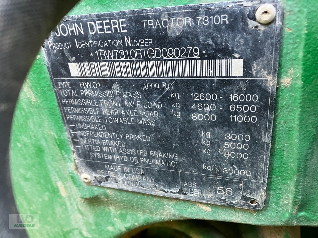 Traktor des Typs John Deere 7310R, Gebrauchtmaschine in Alt-Mölln (Bild 2)