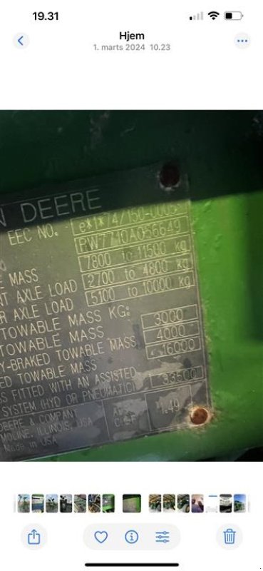 Traktor от тип John Deere 7710 PQ, Gebrauchtmaschine в Brønderslev (Снимка 14)